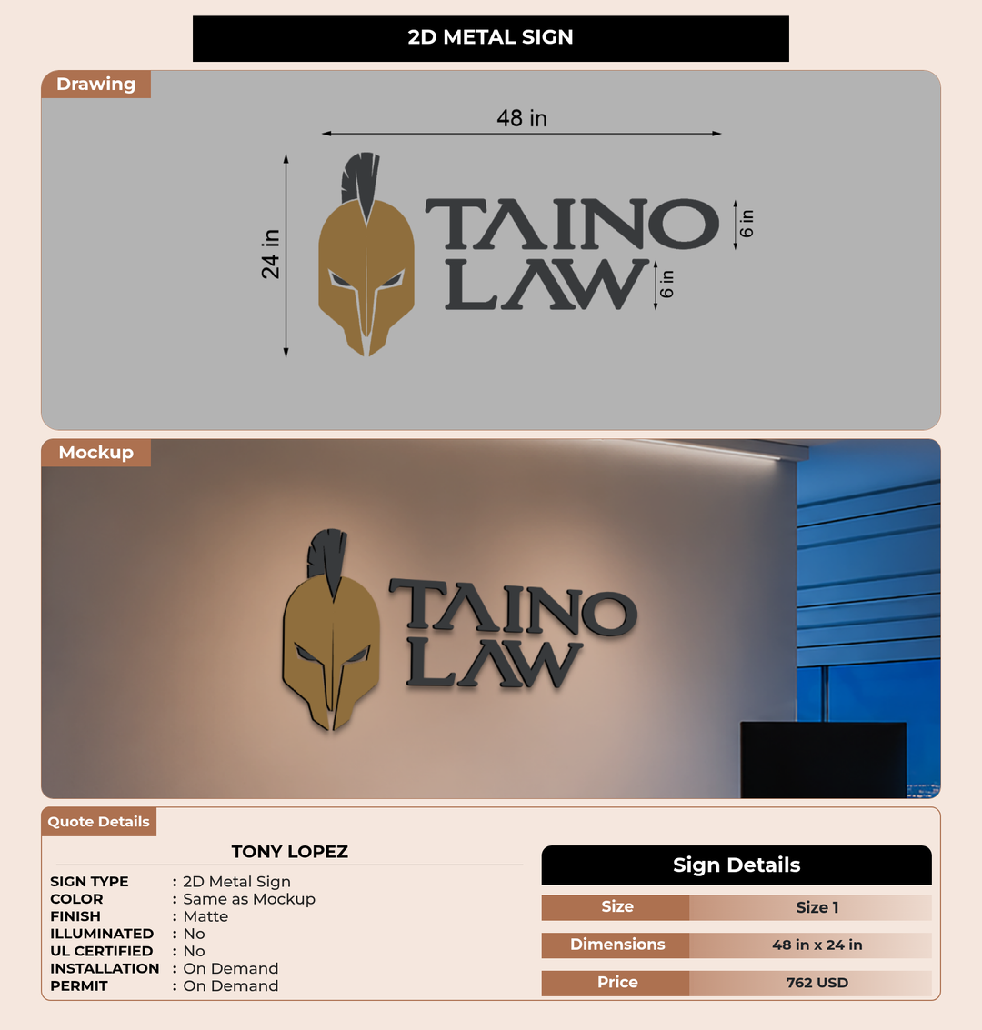 CUSTOM MOCKUP SIGN FOR Tony Lopez
