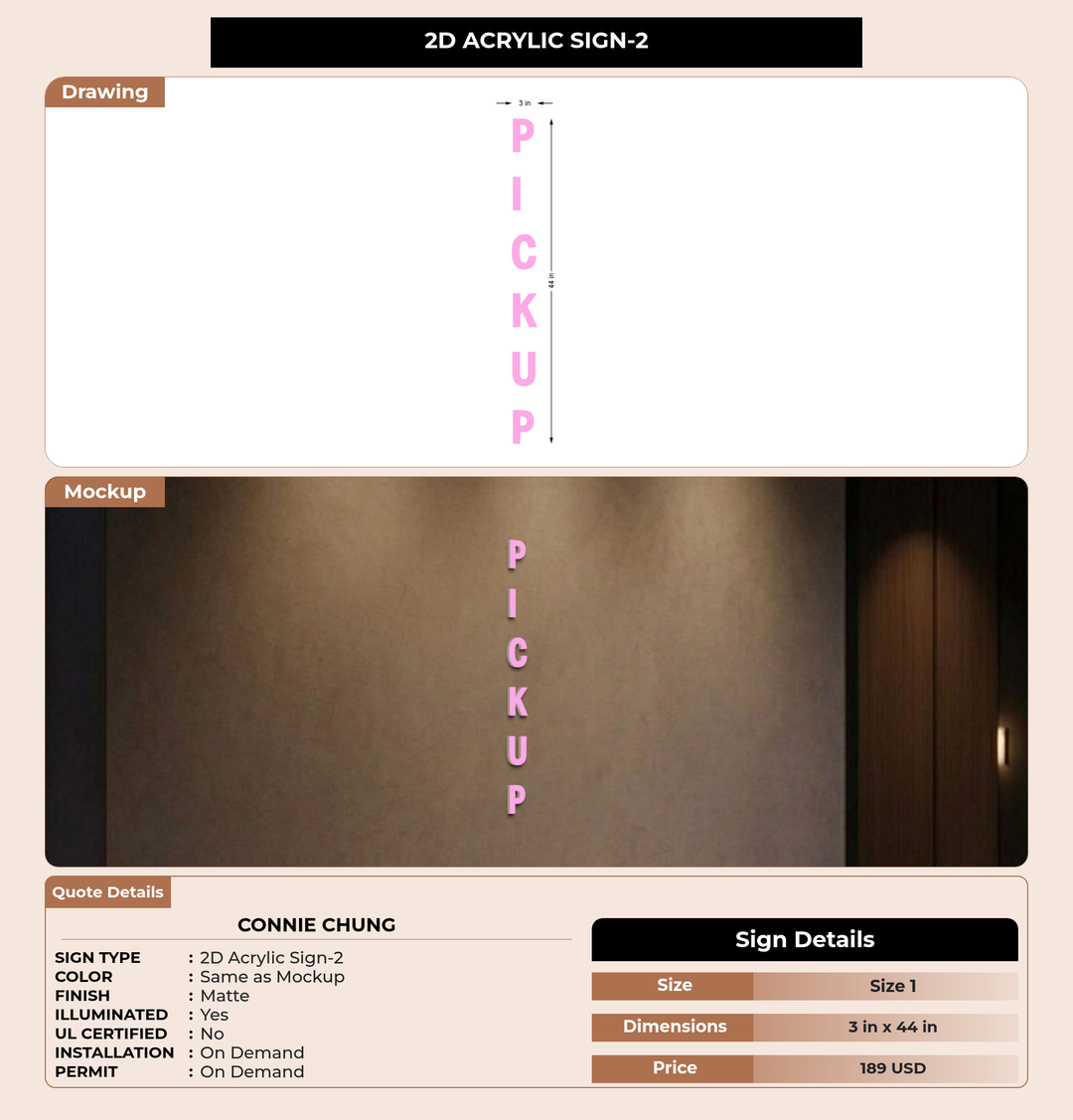 CUSTOM MOCKUP SIGN FOR Connie Chung