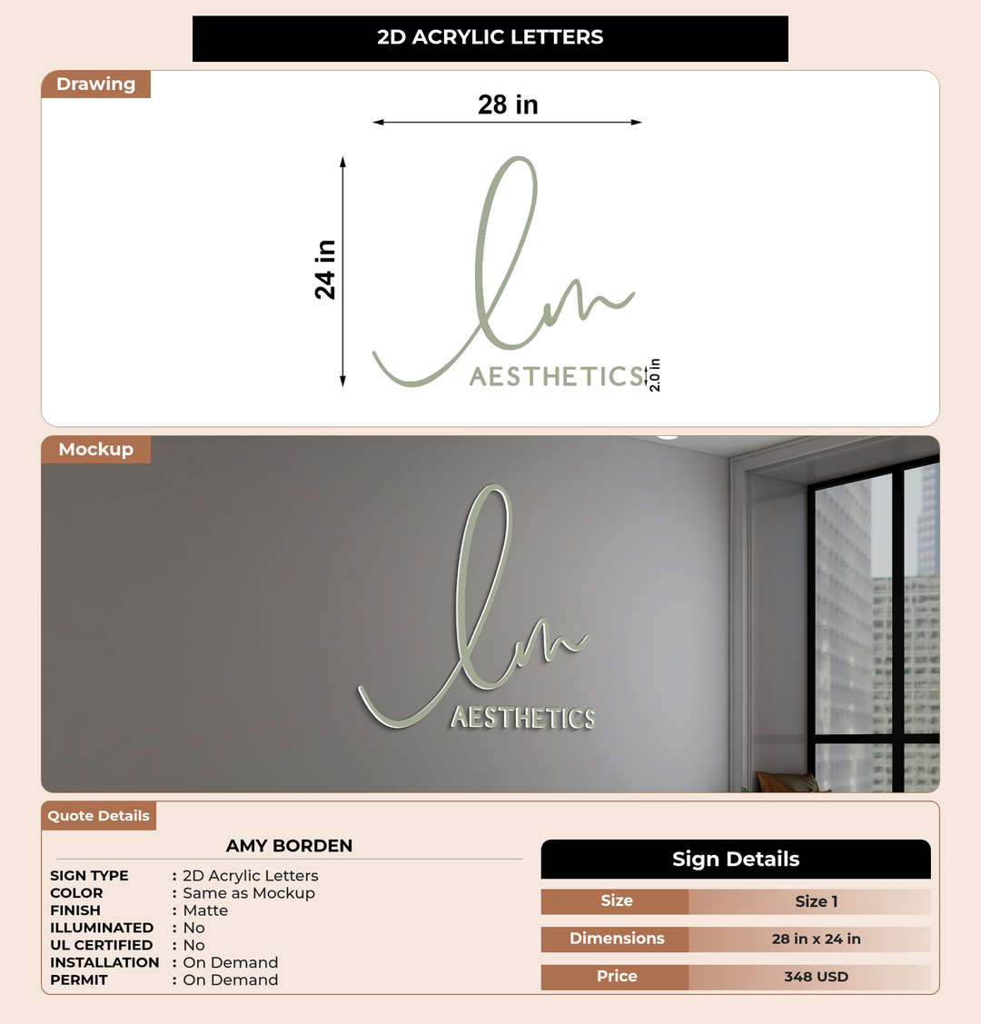 CUSTOM MOCKUP SIGN FOR Amy Borden