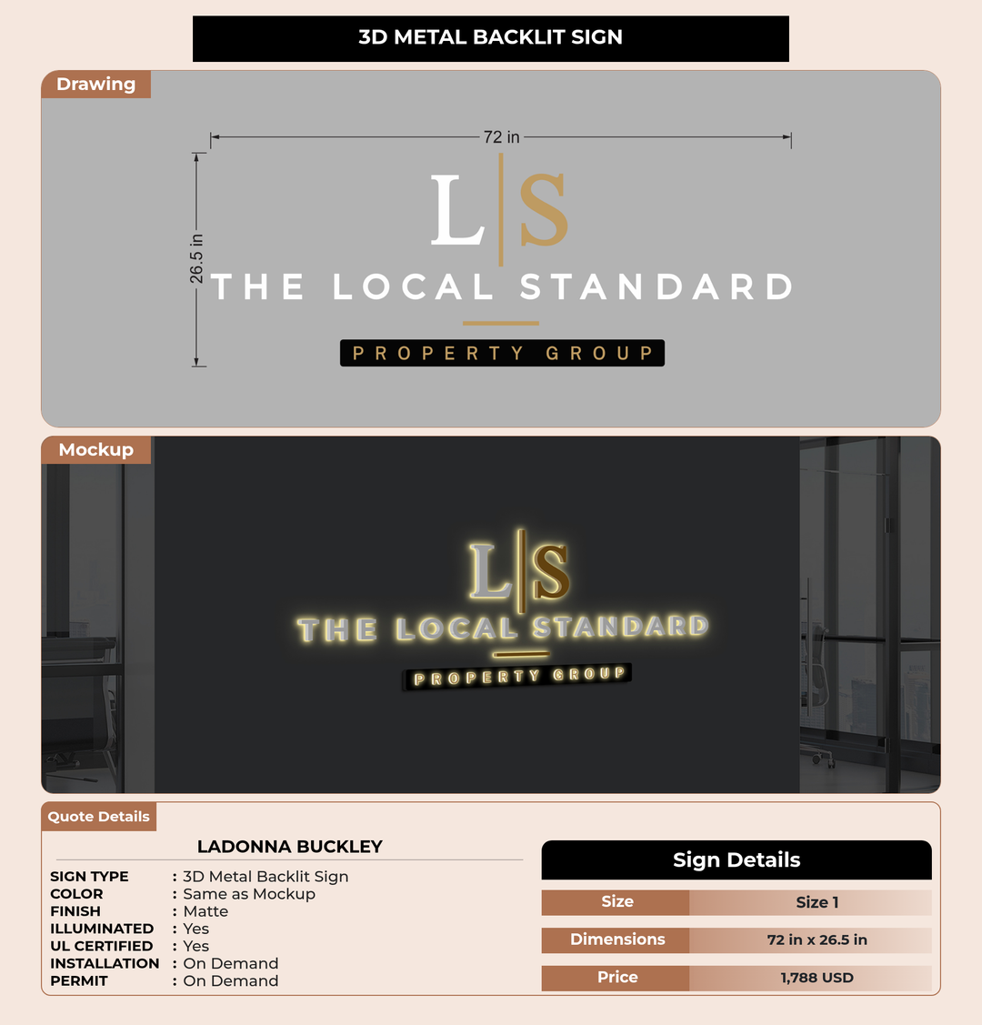 CUSTOM MOCKUP SIGN FOR LaDonna Buckley