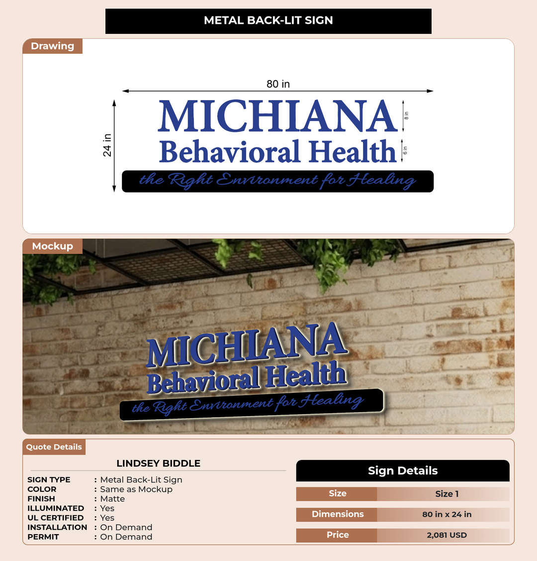 CUSTOM MOCKUP SIGN FOR Lindsey Biddle
