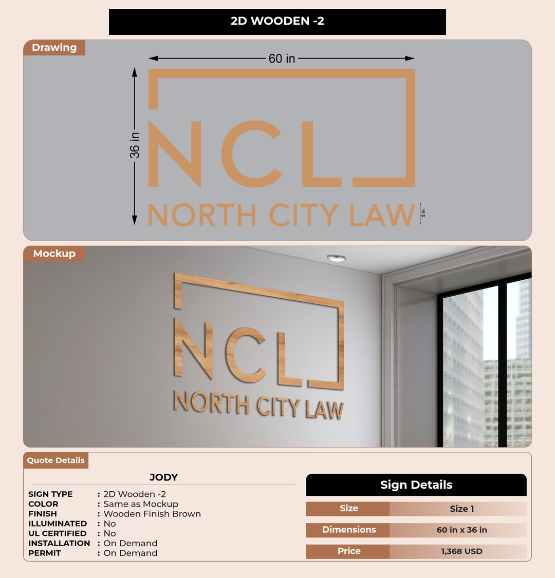 CUSTOM MOCKUP SIGN FOR jody