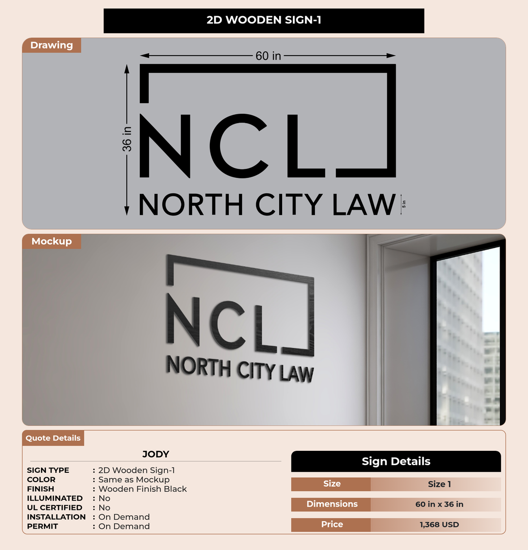 CUSTOM MOCKUP SIGN FOR jody