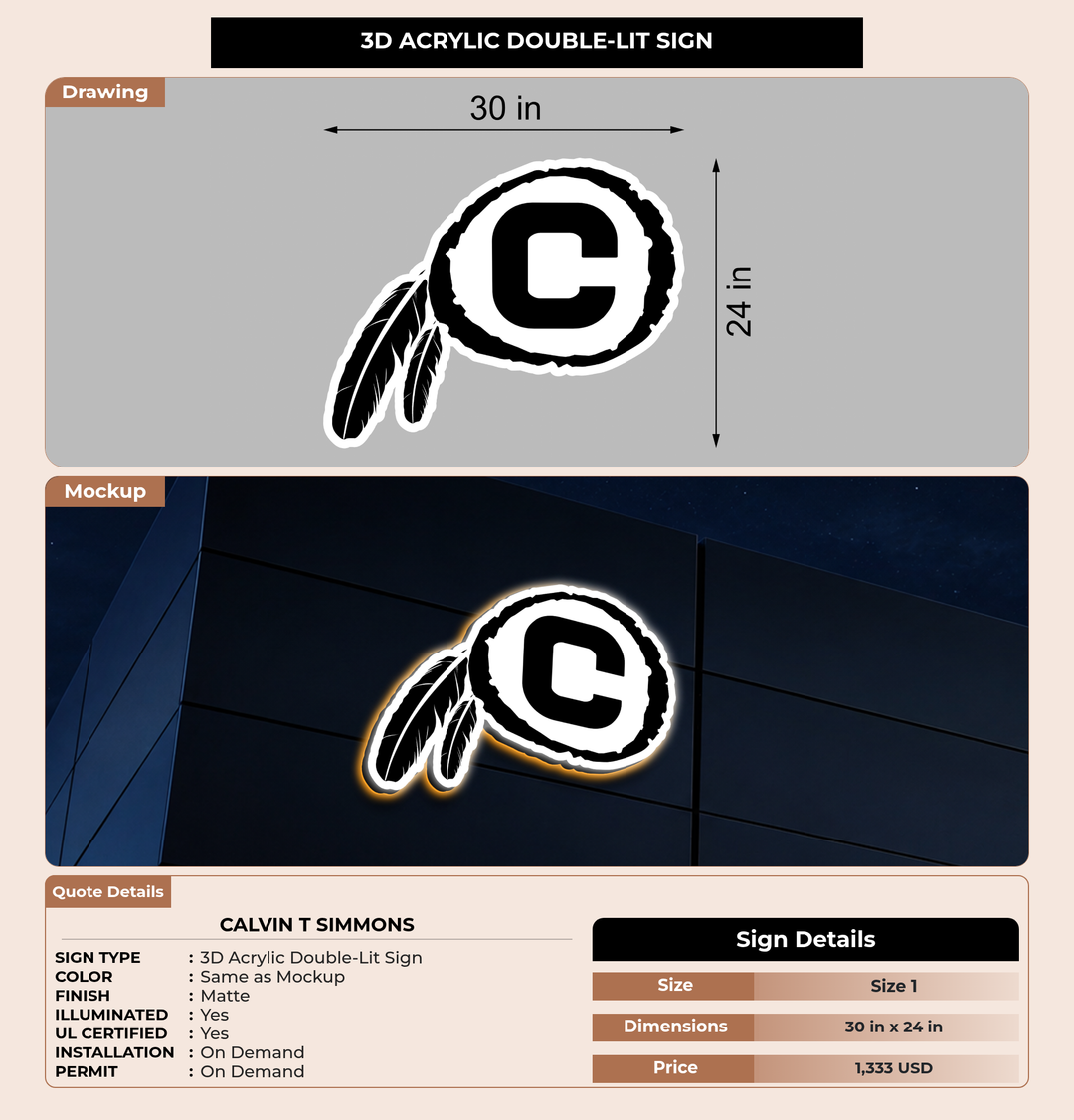CUSTOM MOCKUP SIGN FOR Calvin T Simmons