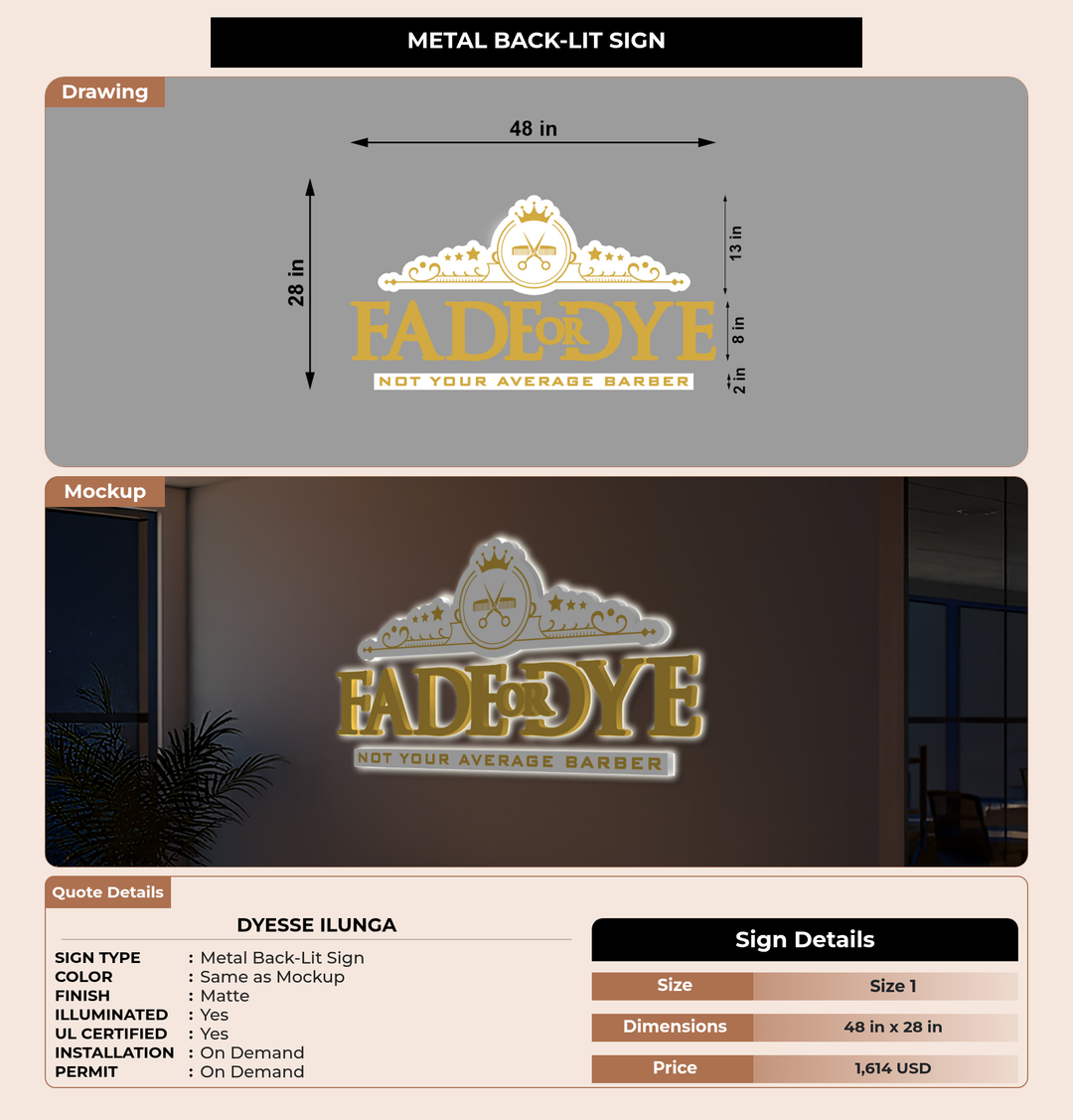CUSTOM MOCKUP SIGN FOR Dyesse ilunga