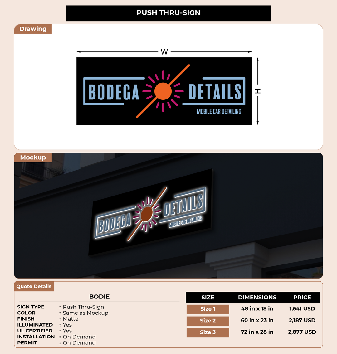 CUSTOM MOCKUP SIGN FOR Bodie