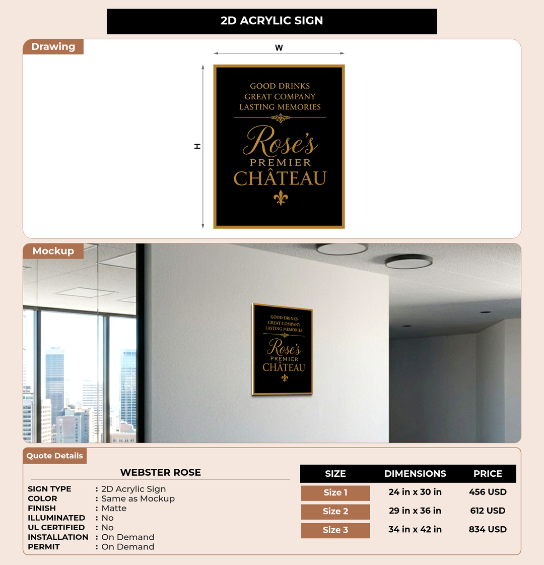 CUSTOM MOCKUP SIGN FOR Webster Rose