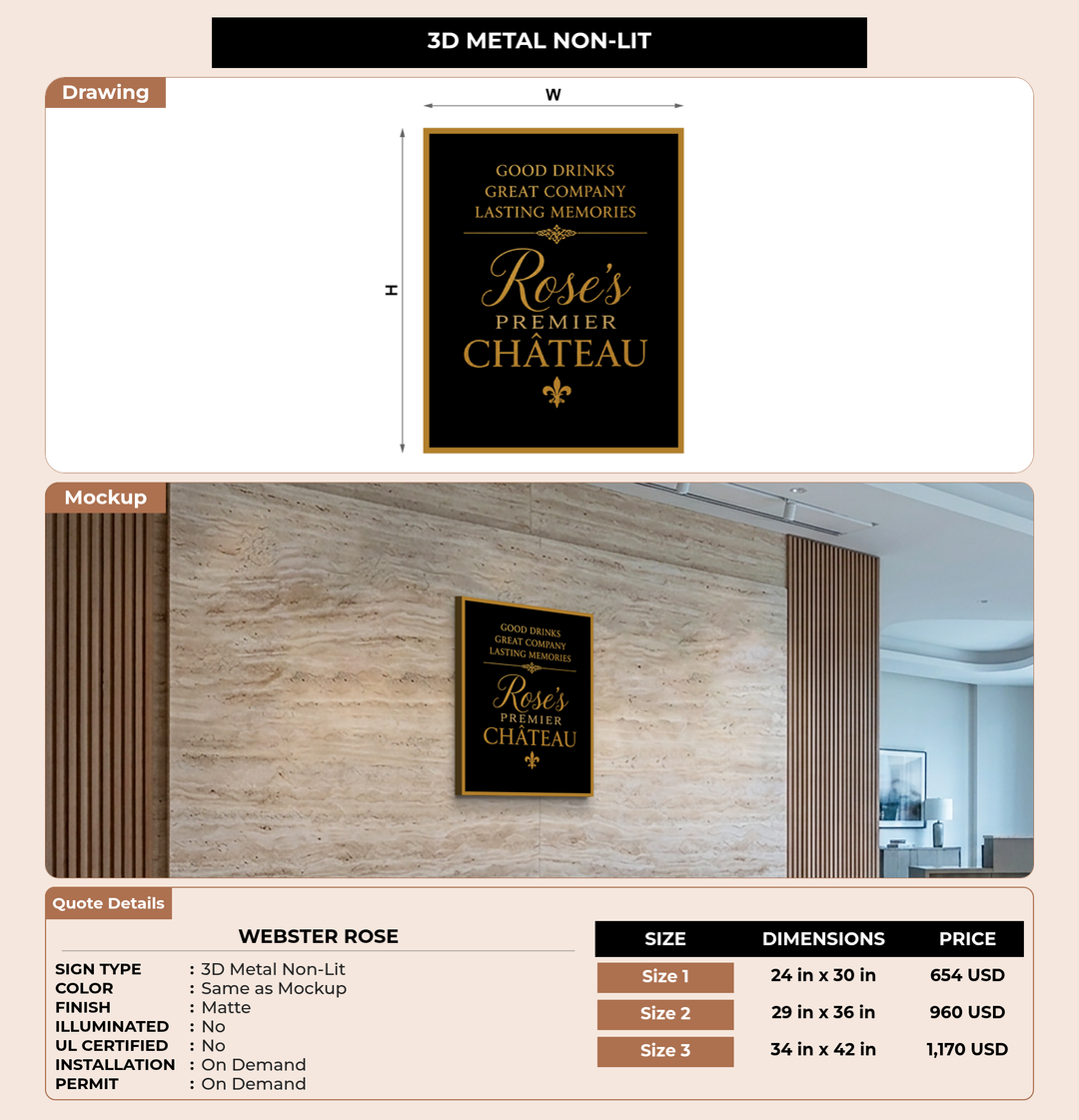 CUSTOM MOCKUP SIGN FOR Webster Rose