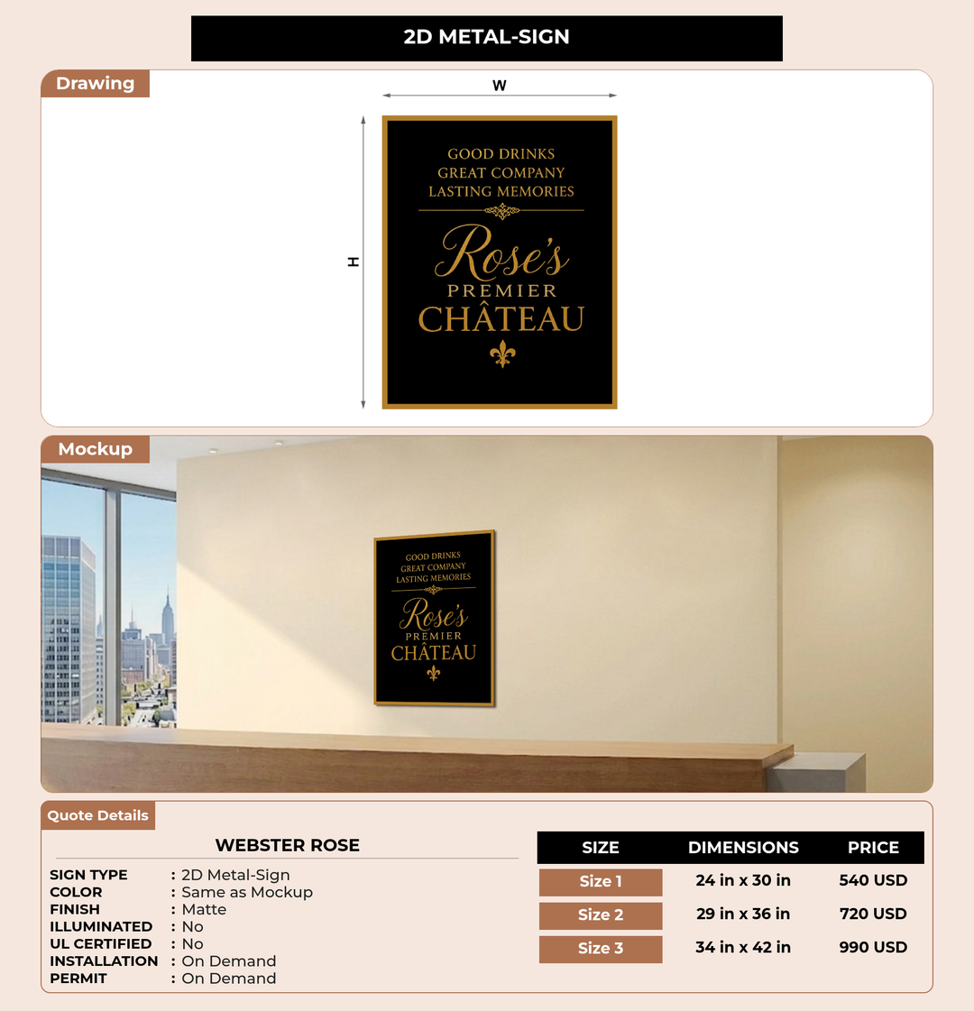 CUSTOM MOCKUP SIGN FOR Webster Rose