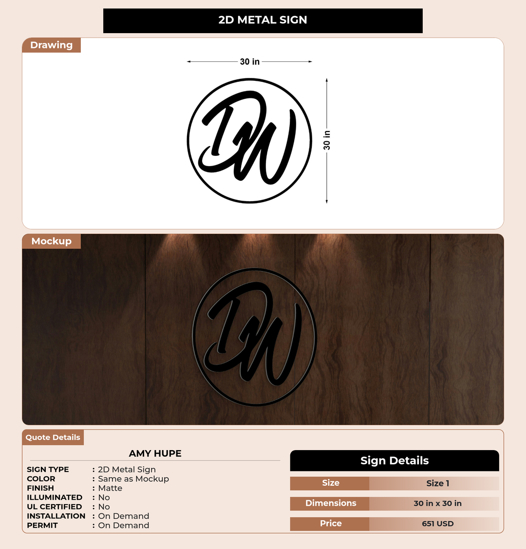 CUSTOM MOCKUP SIGN FOR Amy hupe