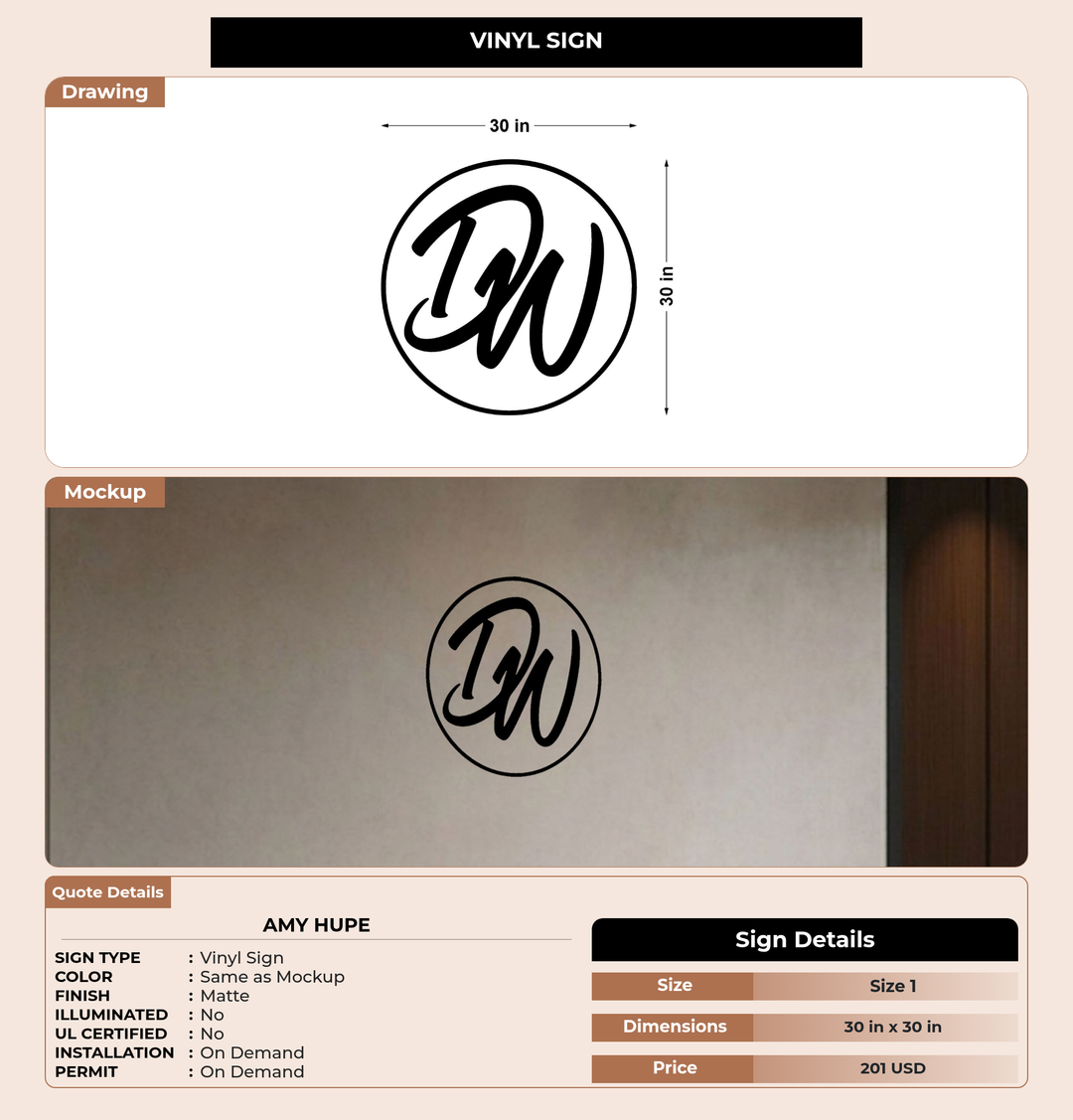 CUSTOM MOCKUP SIGN FOR Amy hupe