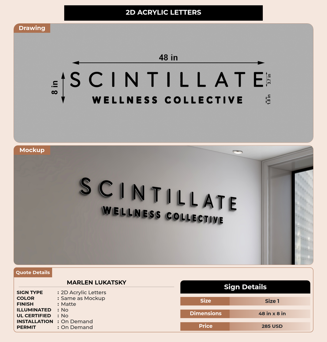 CUSTOM MOCKUP SIGN FOR Marlen Lukatsky