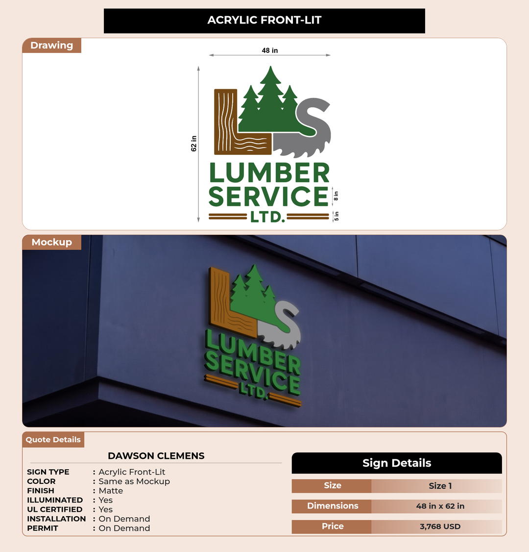 CUSTOM MOCKUP SIGN FOR Dawson Clemens