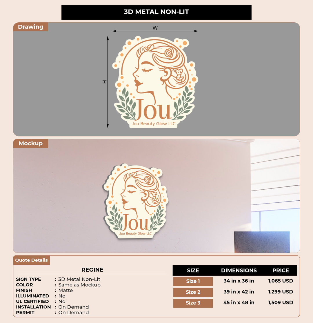 CUSTOM MOCKUP SIGN FOR Regine
