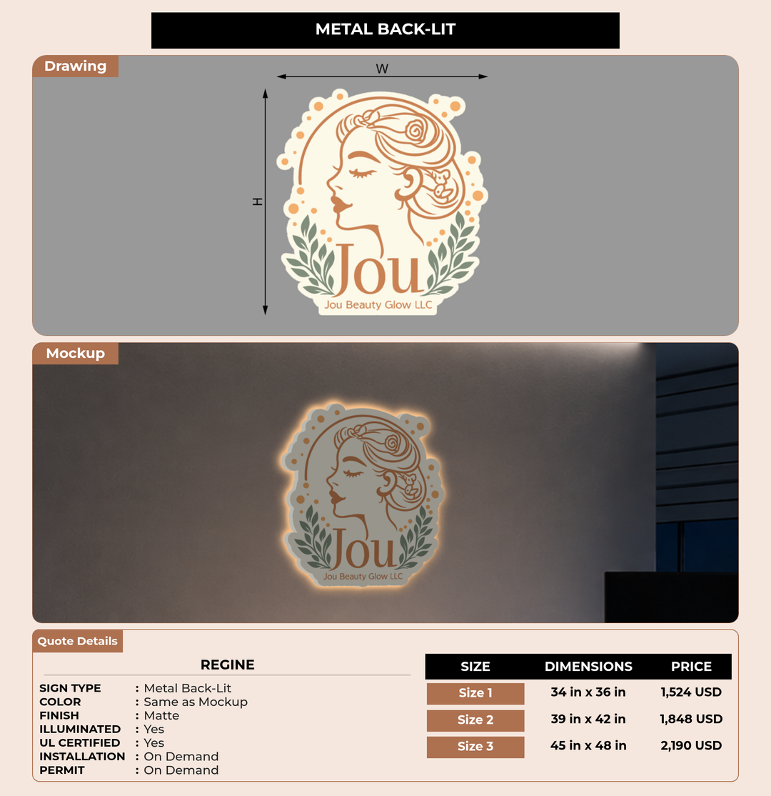 CUSTOM MOCKUP SIGN FOR Regine
