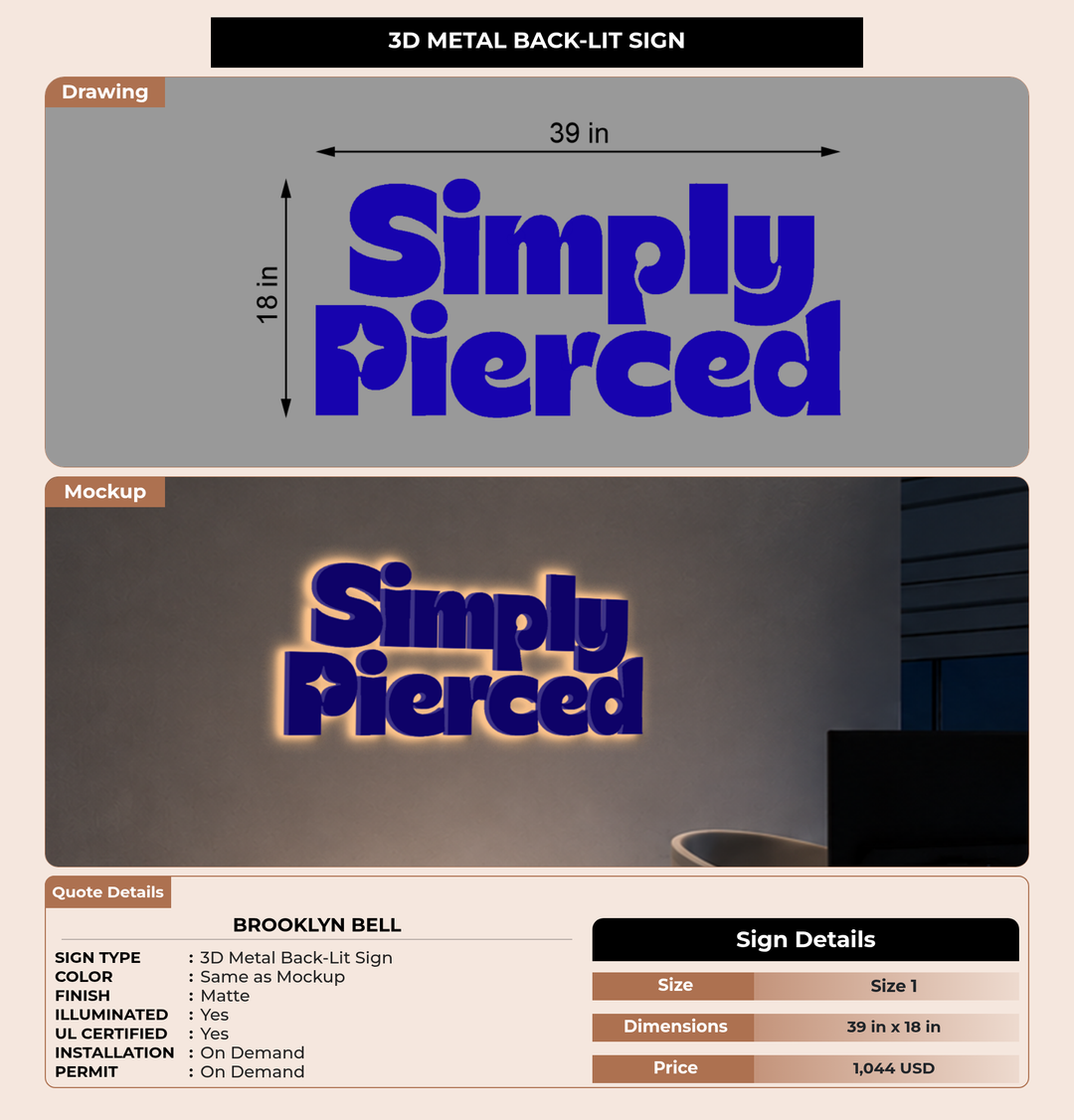 CUSTOM MOCKUP SIGN FOR Brooklyn Bell