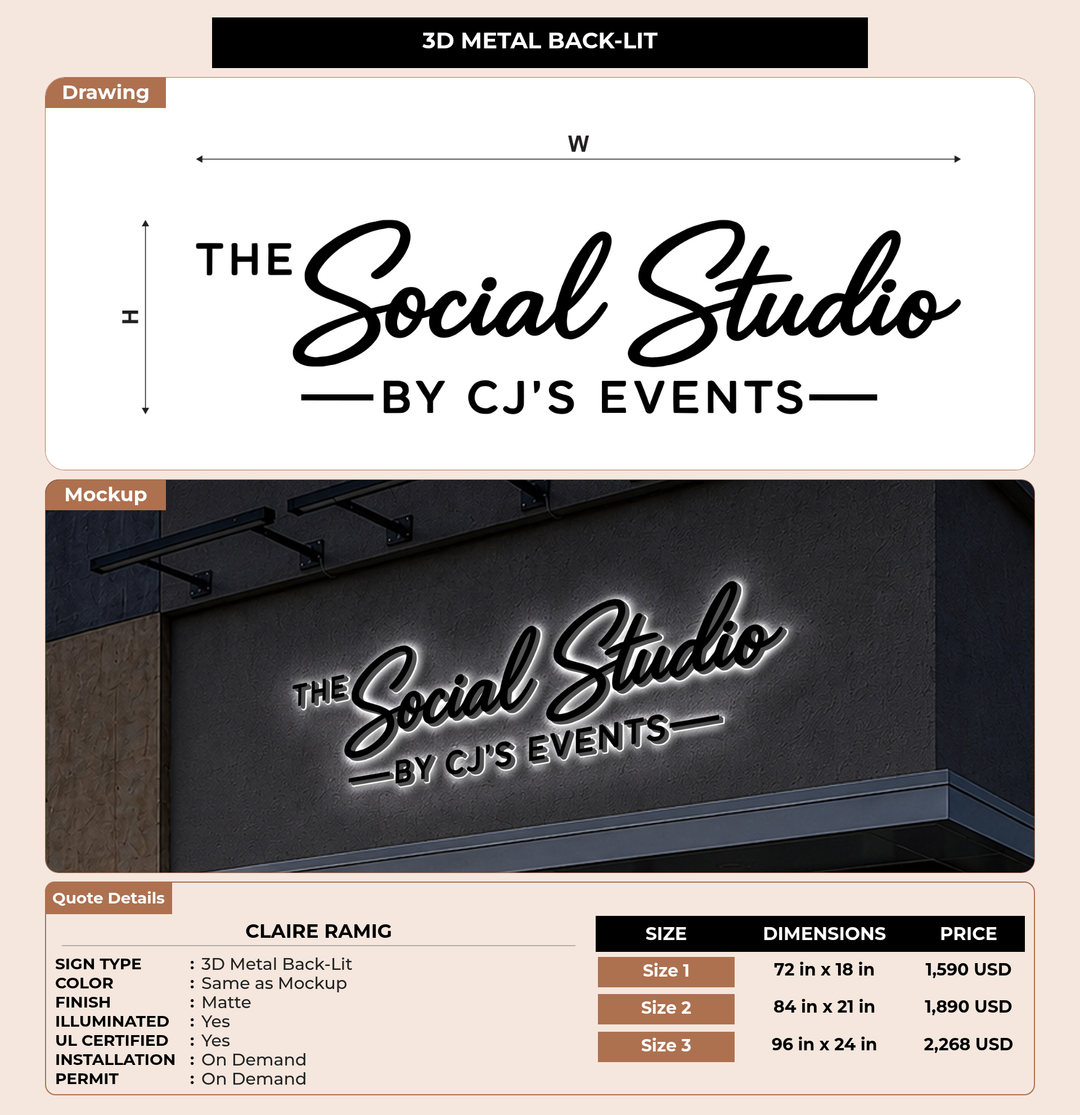CUSTOM MOCKUP SIGN FOR Claire Ramig