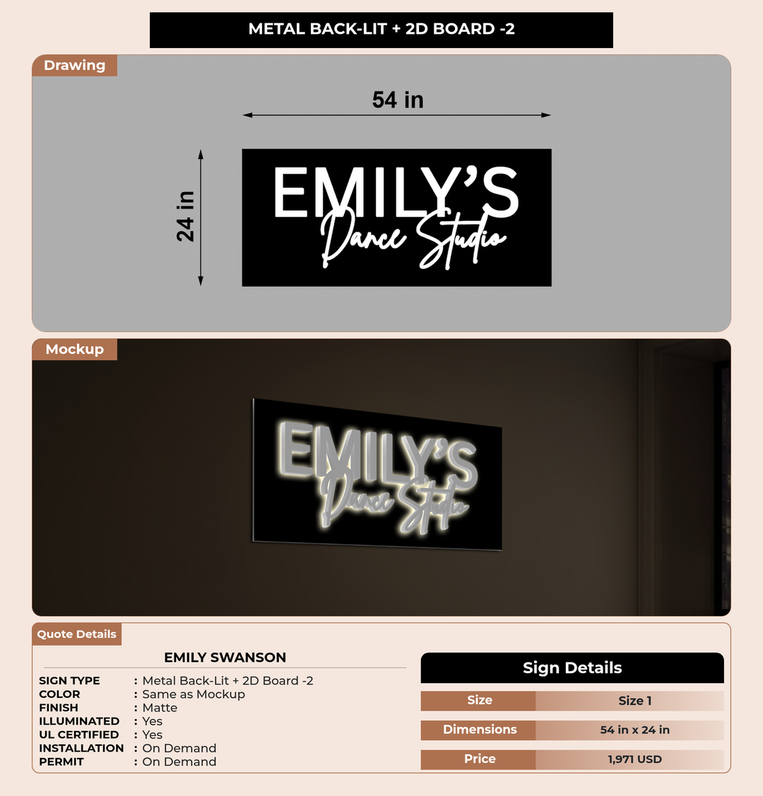 CUSTOM MOCKUP SIGN FOR Emily Swanson