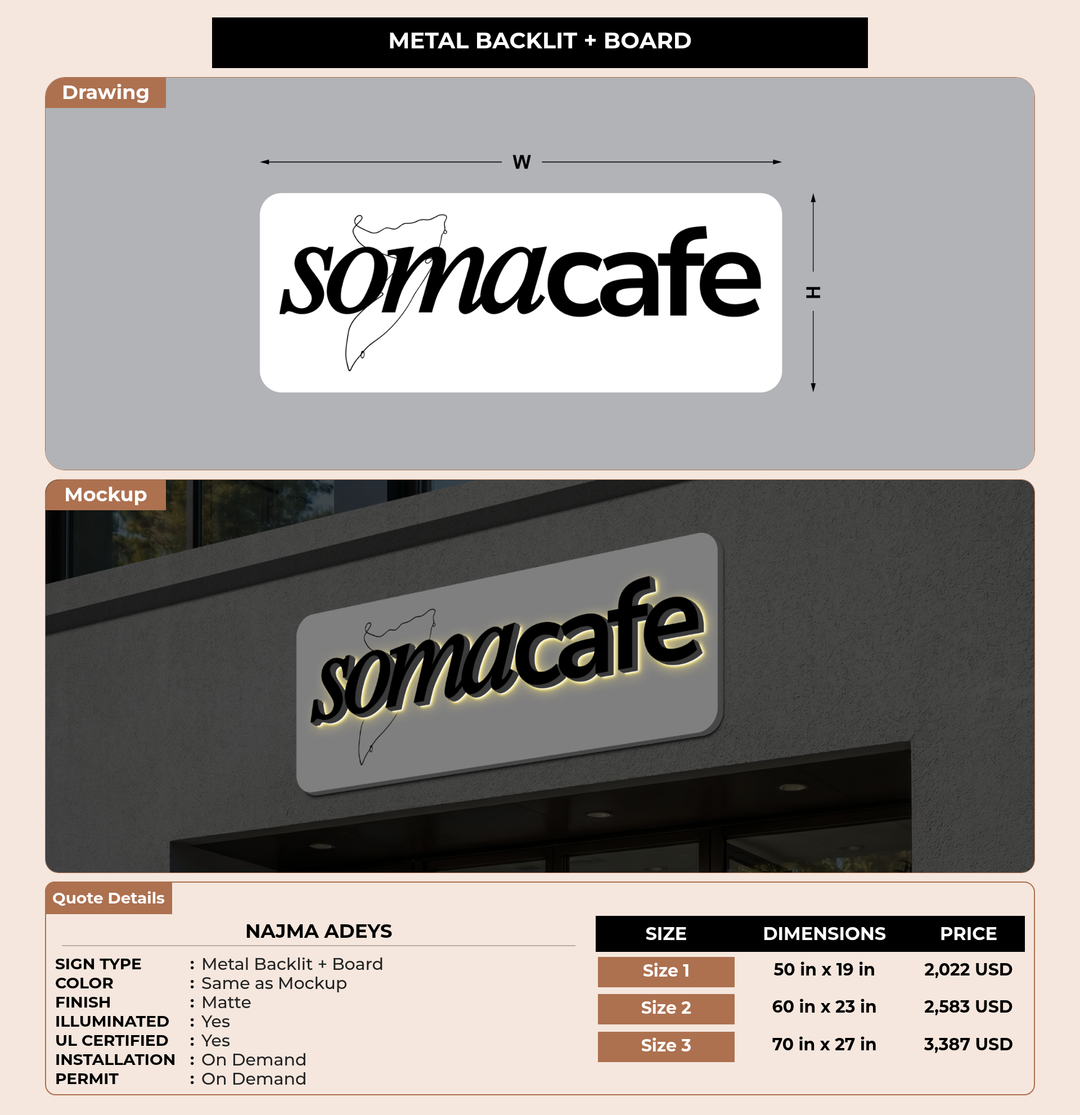 CUSTOM MOCKUP SIGN FOR Najma Adeys