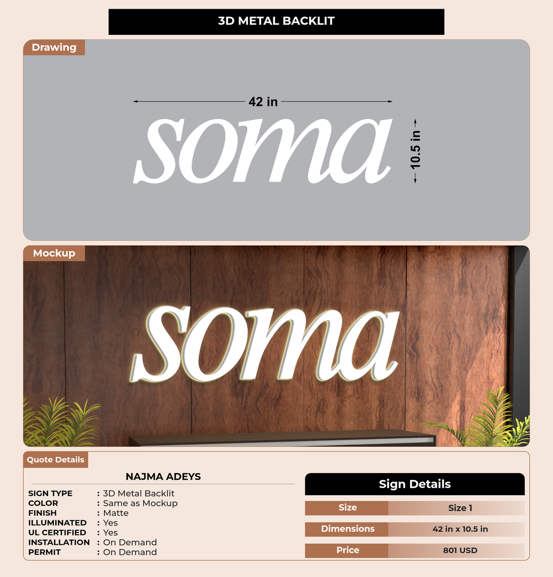 CUSTOM MOCKUP SIGN FOR Najma Adeys