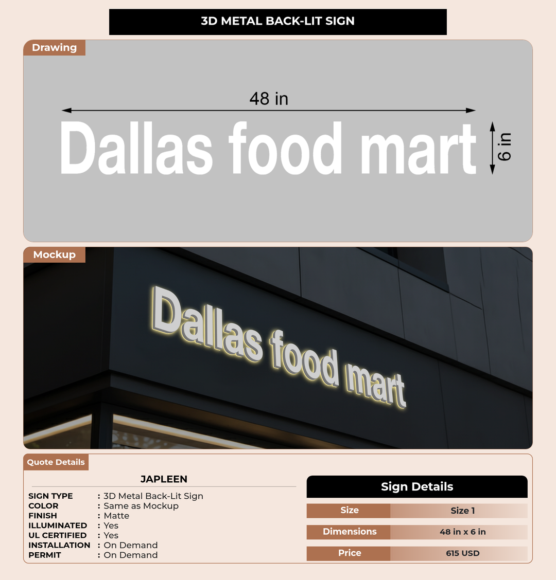CUSTOM MOCKUP SIGN FOR Japleen