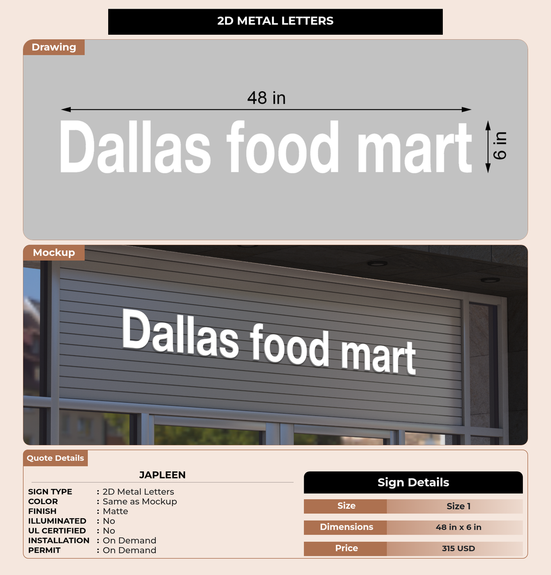 CUSTOM MOCKUP SIGN FOR Japleen