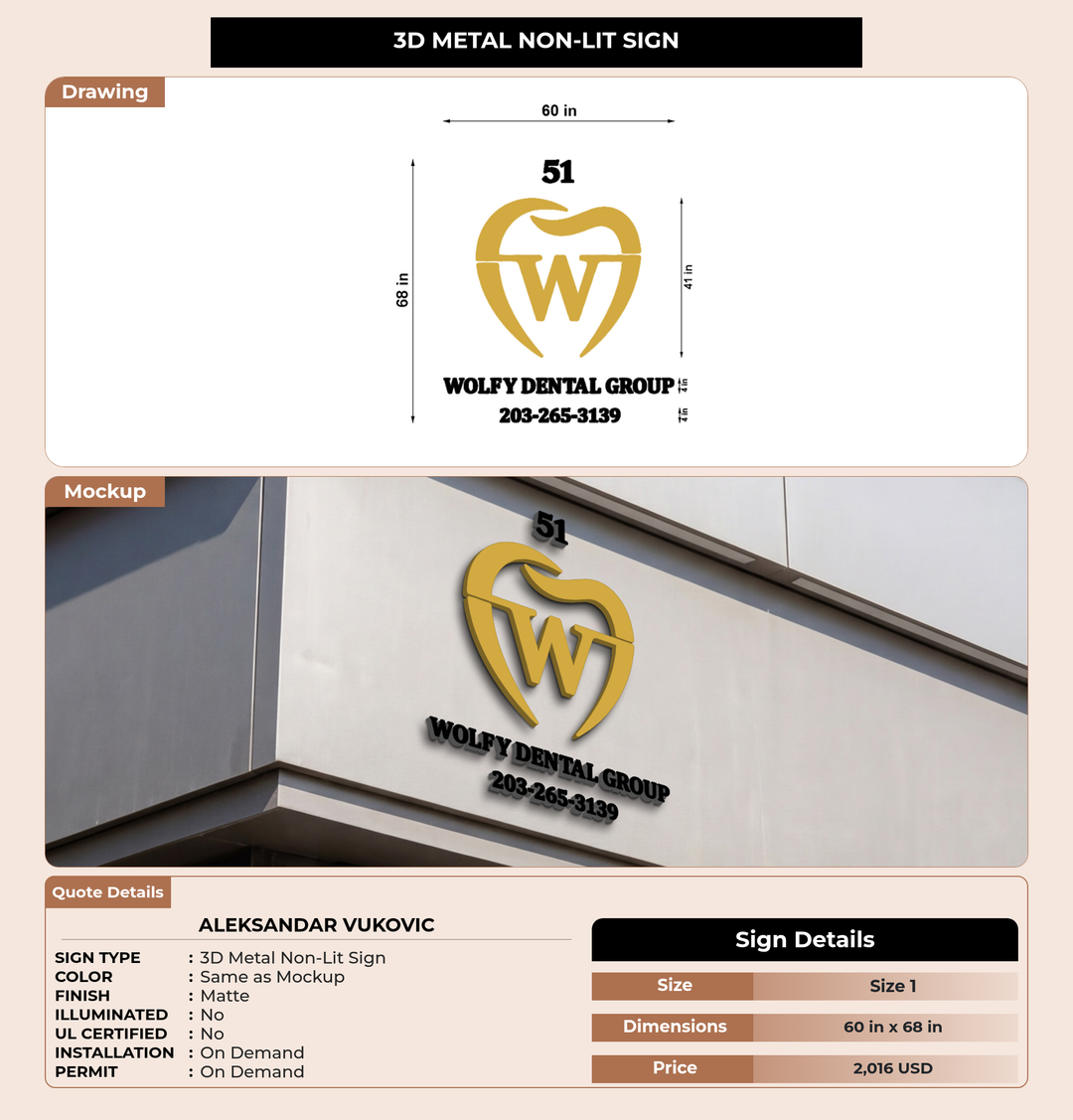 CUSTOM MOCKUP SIGN FOR Aleksandar Vukovic