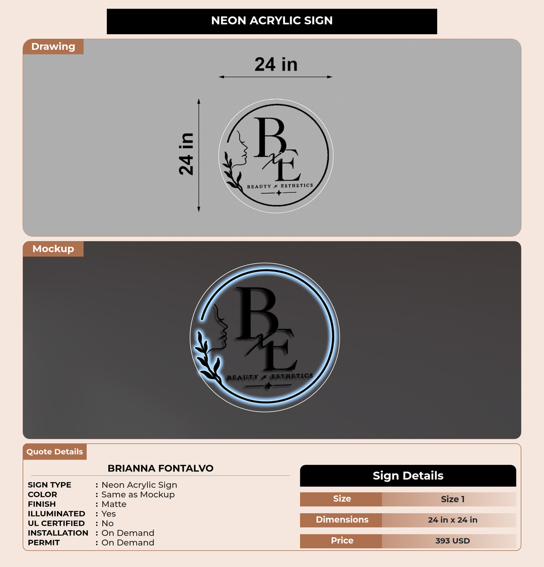 CUSTOM MOCKUP SIGN FOR Brianna Fontalvo