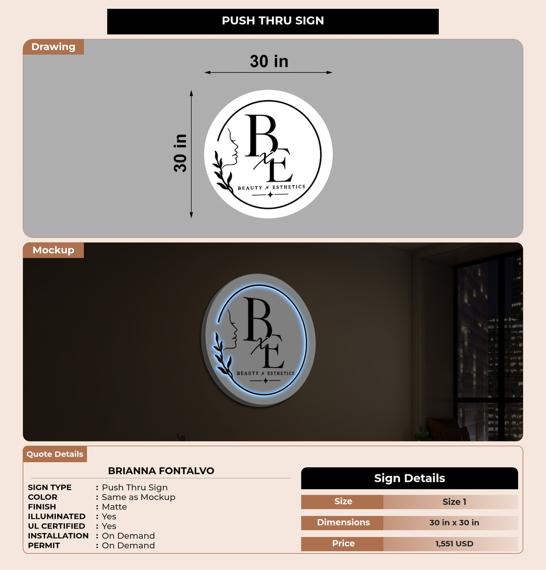 CUSTOM MOCKUP SIGN FOR Brianna Fontalvo