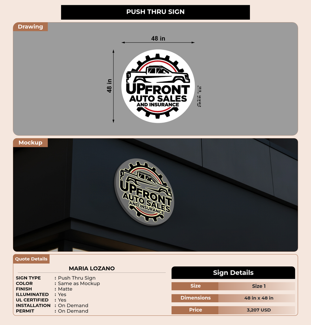 CUSTOM MOCKUP SIGN FOR Maria Lozano