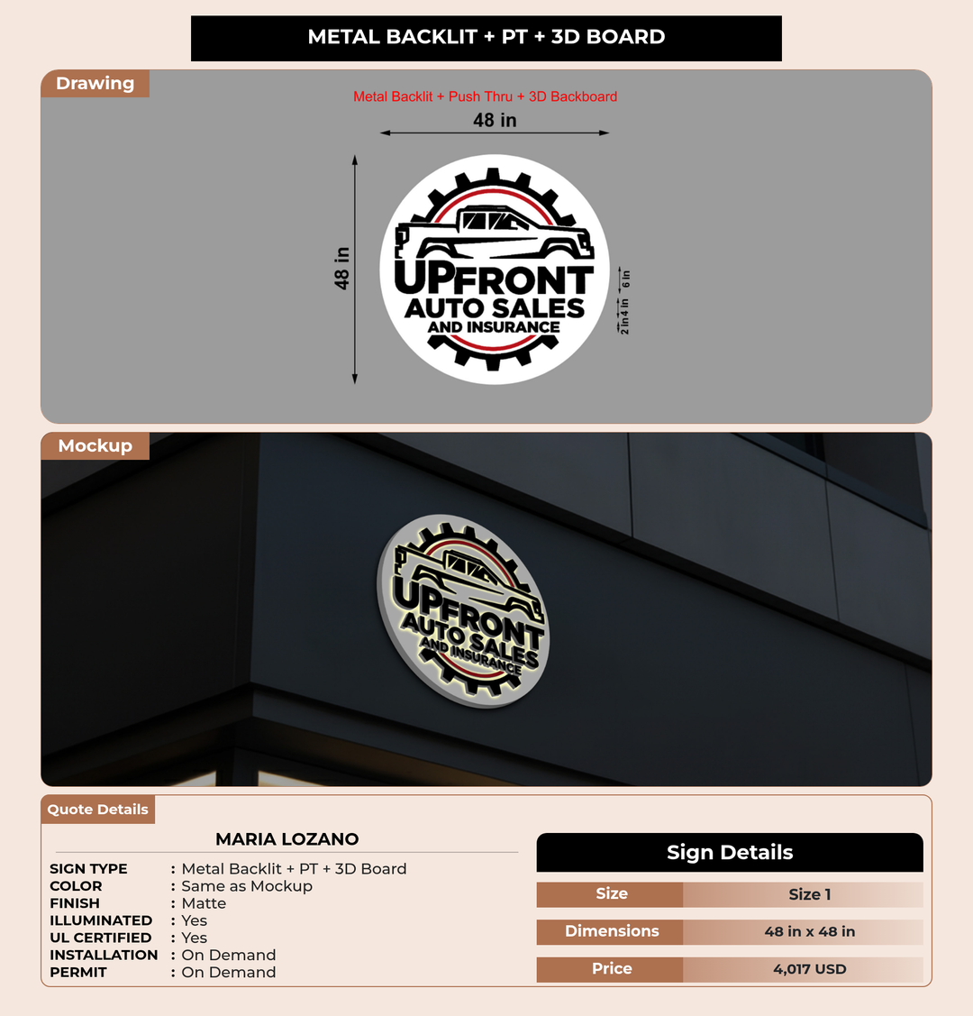 CUSTOM MOCKUP SIGN FOR Maria Lozano