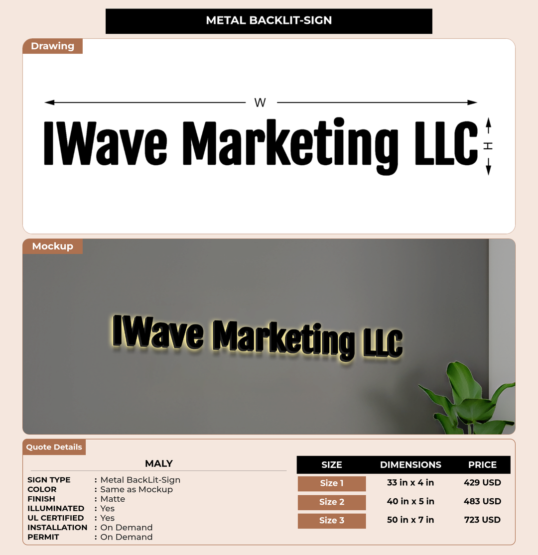 CUSTOM MOCKUP SIGN FOR Maly