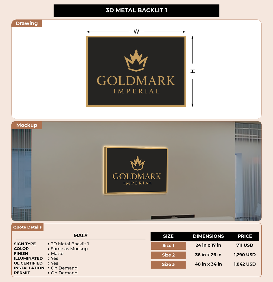CUSTOM MOCKUP SIGN FOR Maly