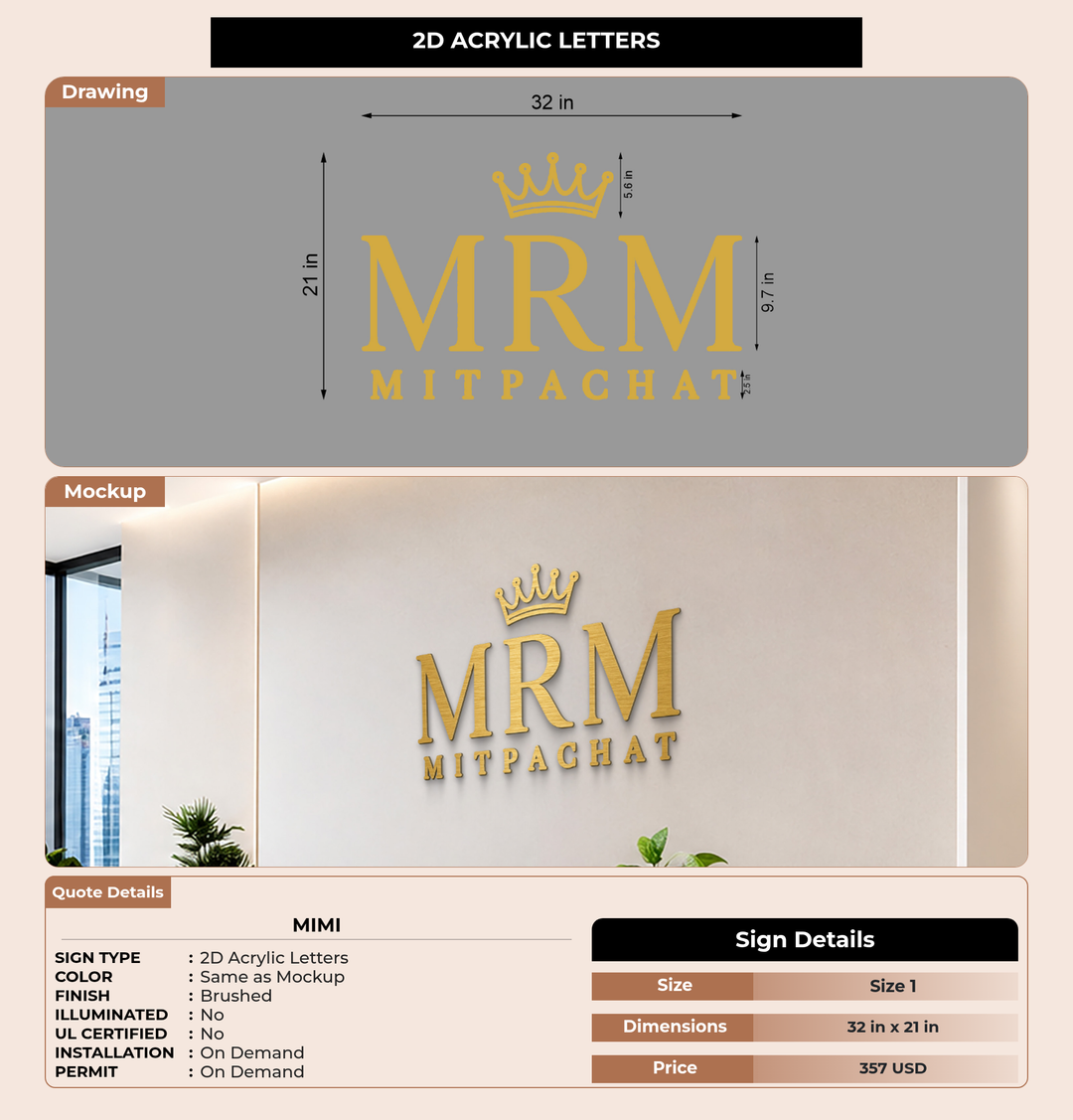 CUSTOM MOCKUP SIGN FOR Mimi