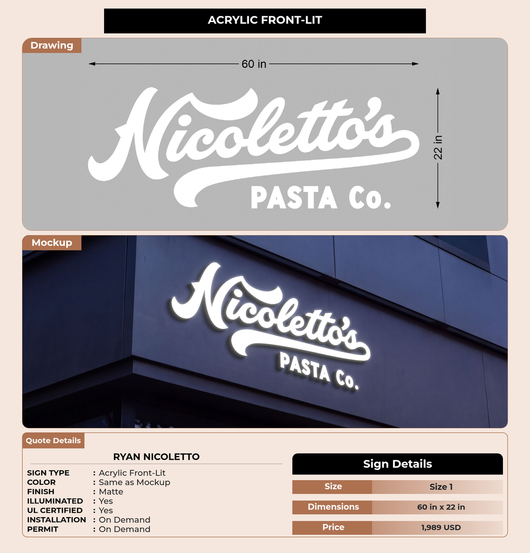 CUSTOM MOCKUP SIGN FOR Ryan Nicoletto