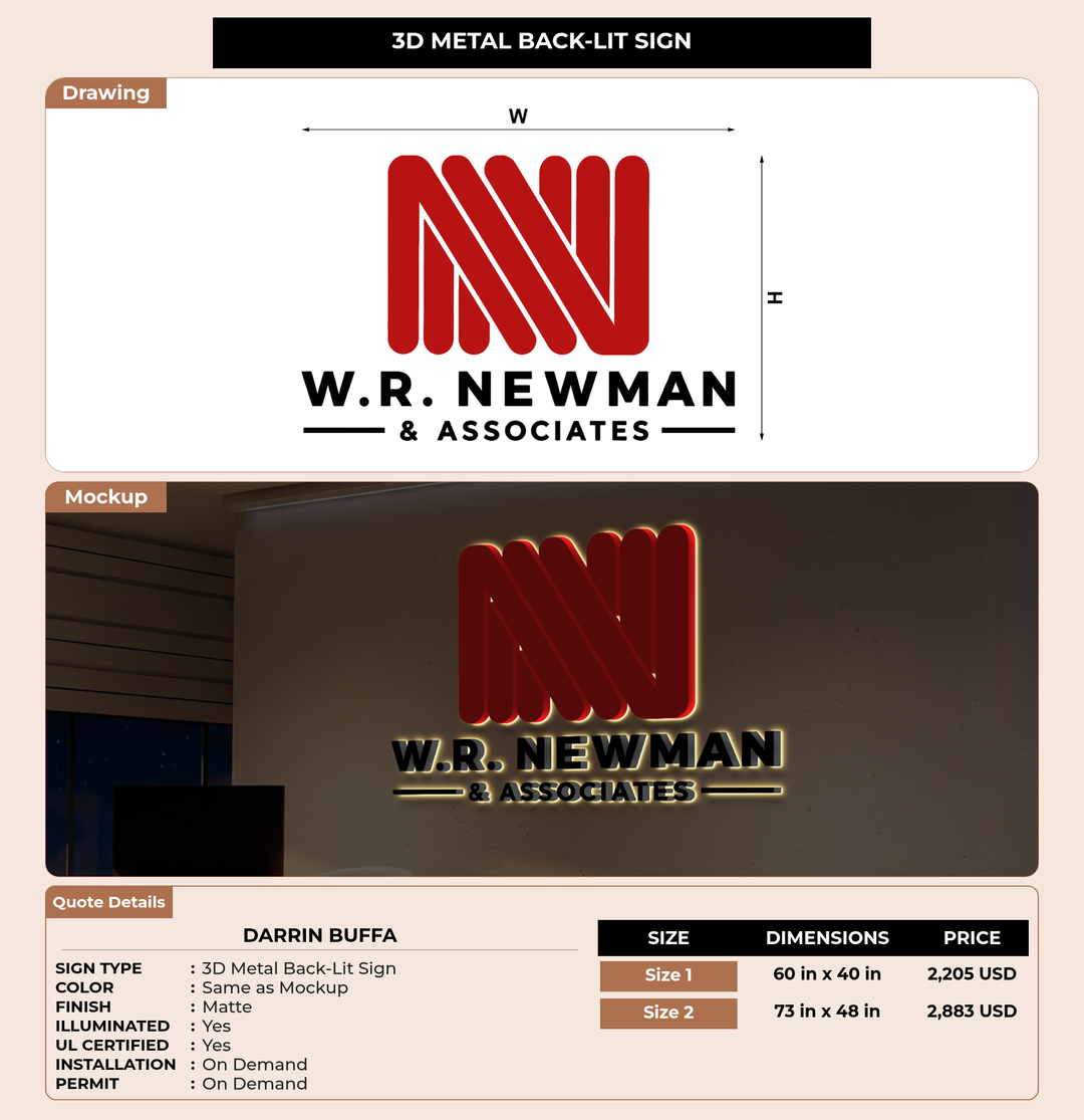CUSTOM MOCKUP SIGN FOR Darrin Buffa