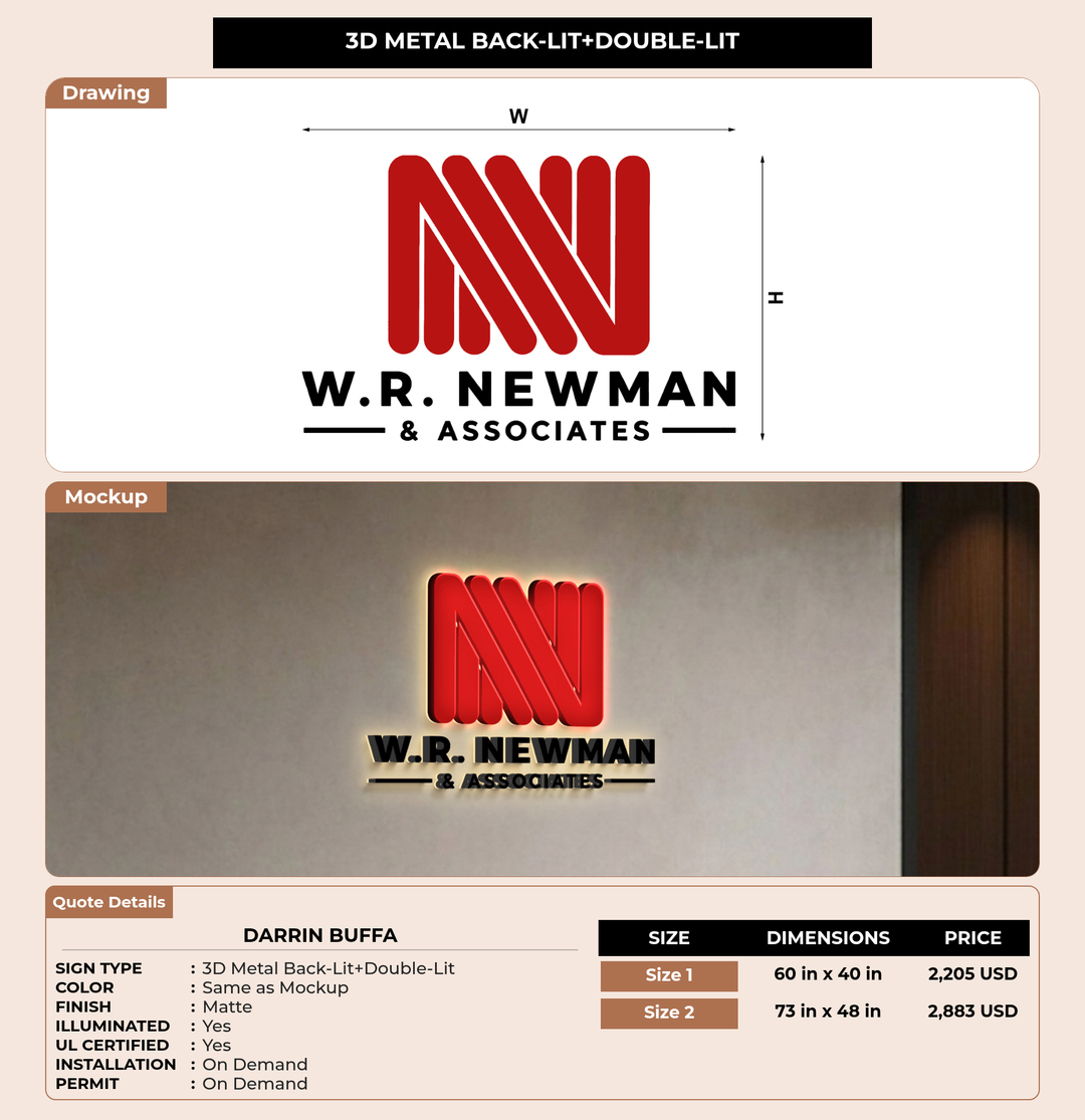 CUSTOM MOCKUP SIGN FOR Darrin Buffa