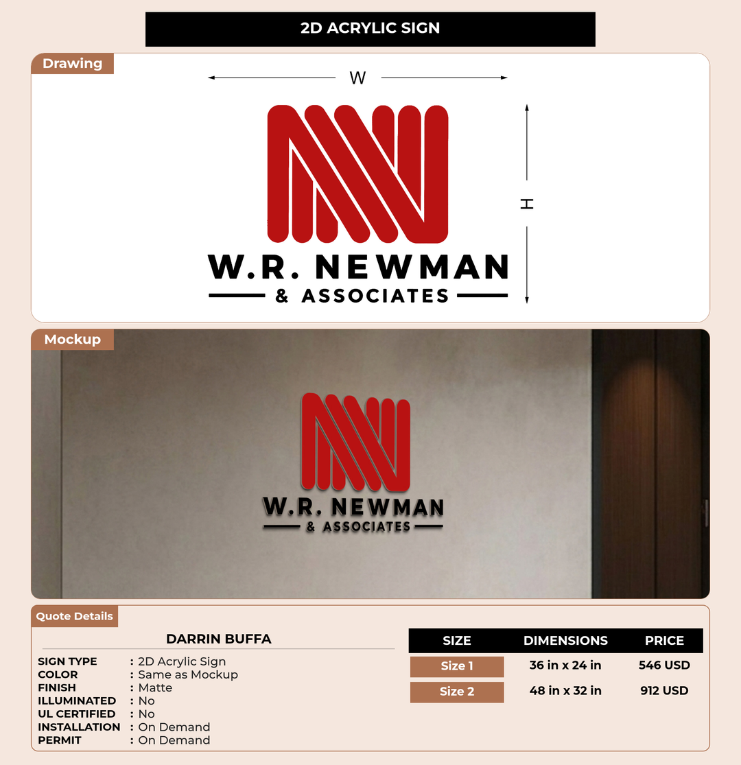 CUSTOM MOCKUP SIGN FOR Darrin Buffa