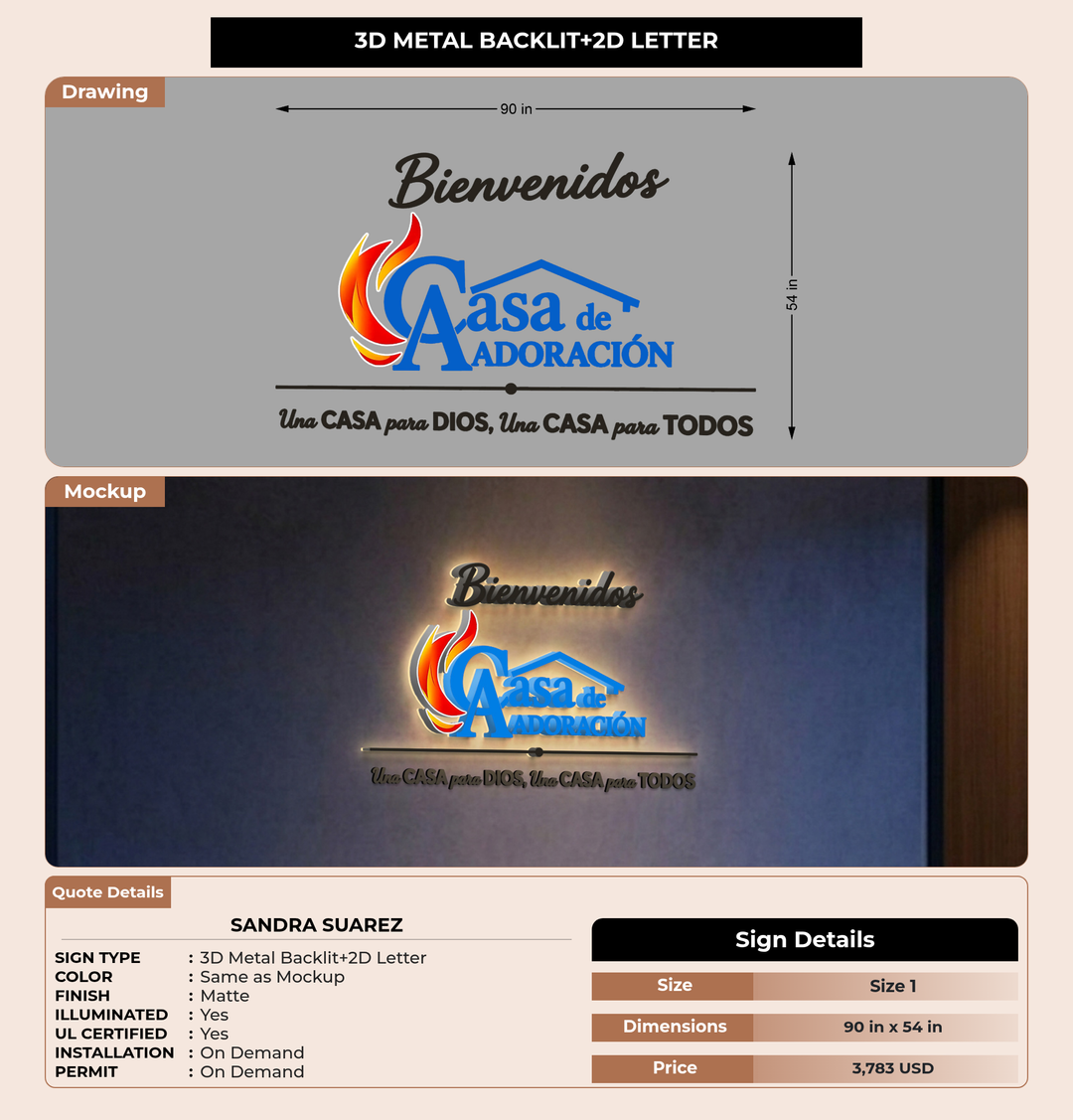CUSTOM MOCKUP SIGN FOR Sandra Suarez