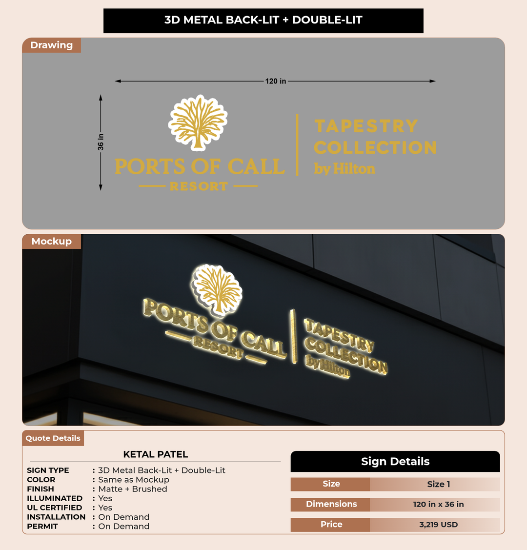 CUSTOM MOCKUP SIGN FOR Ketal Patel