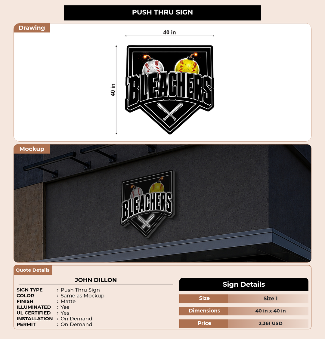 CUSTOM MOCKUP SIGN FOR John Dillon