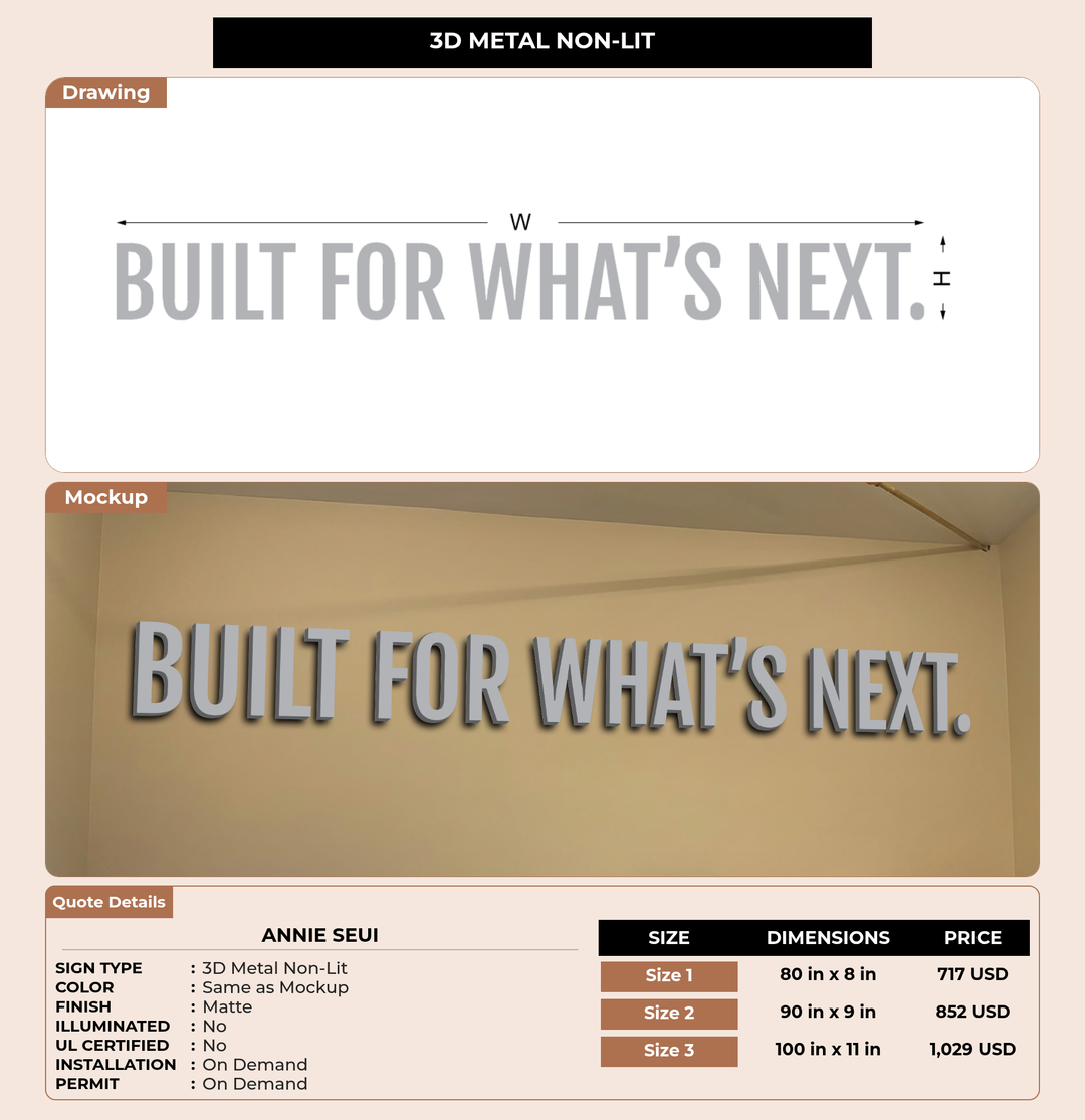 CUSTOM MOCKUP SIGN FOR Annie Seui