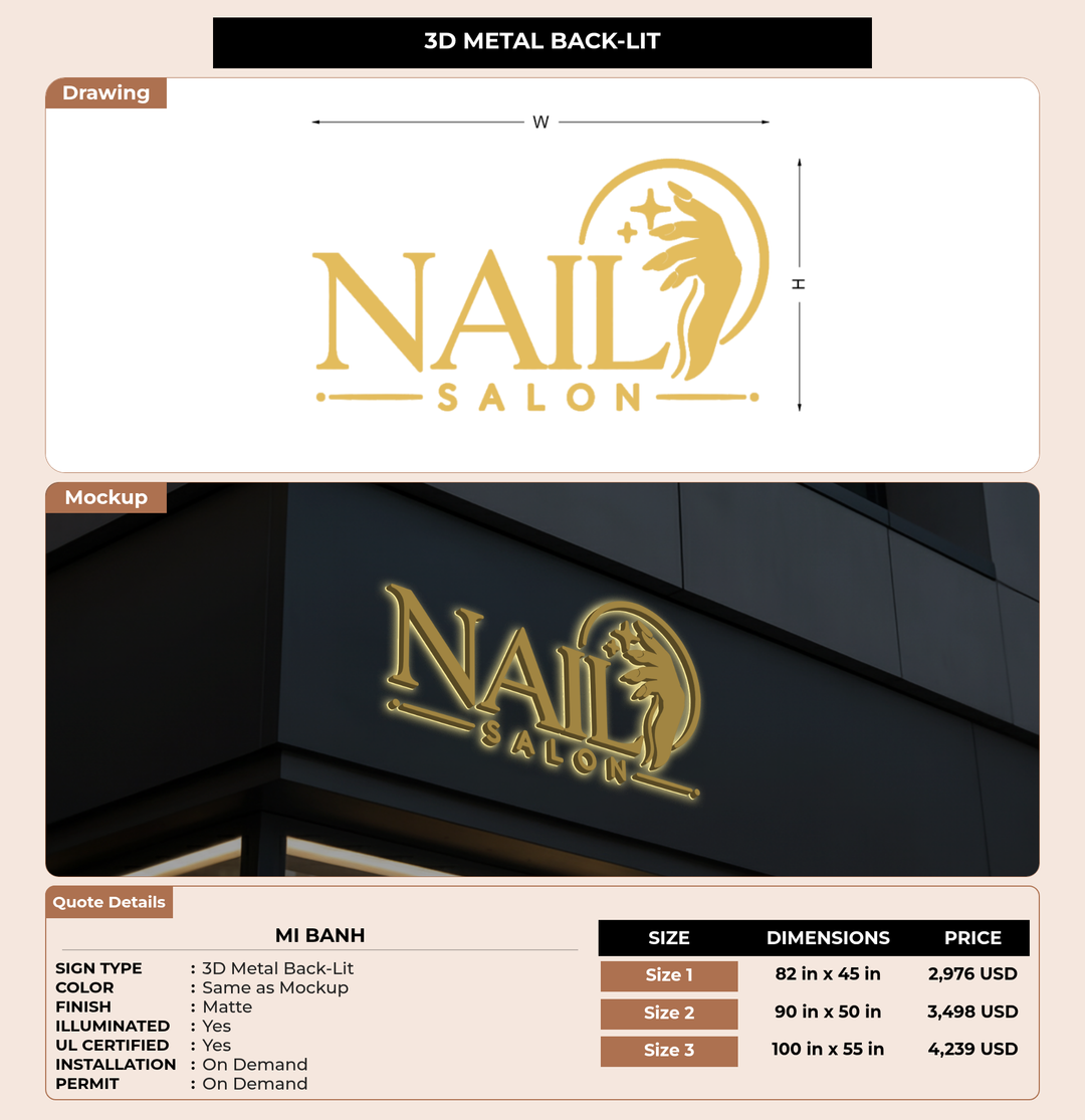 CUSTOM MOCKUP SIGN FOR Mi Banh