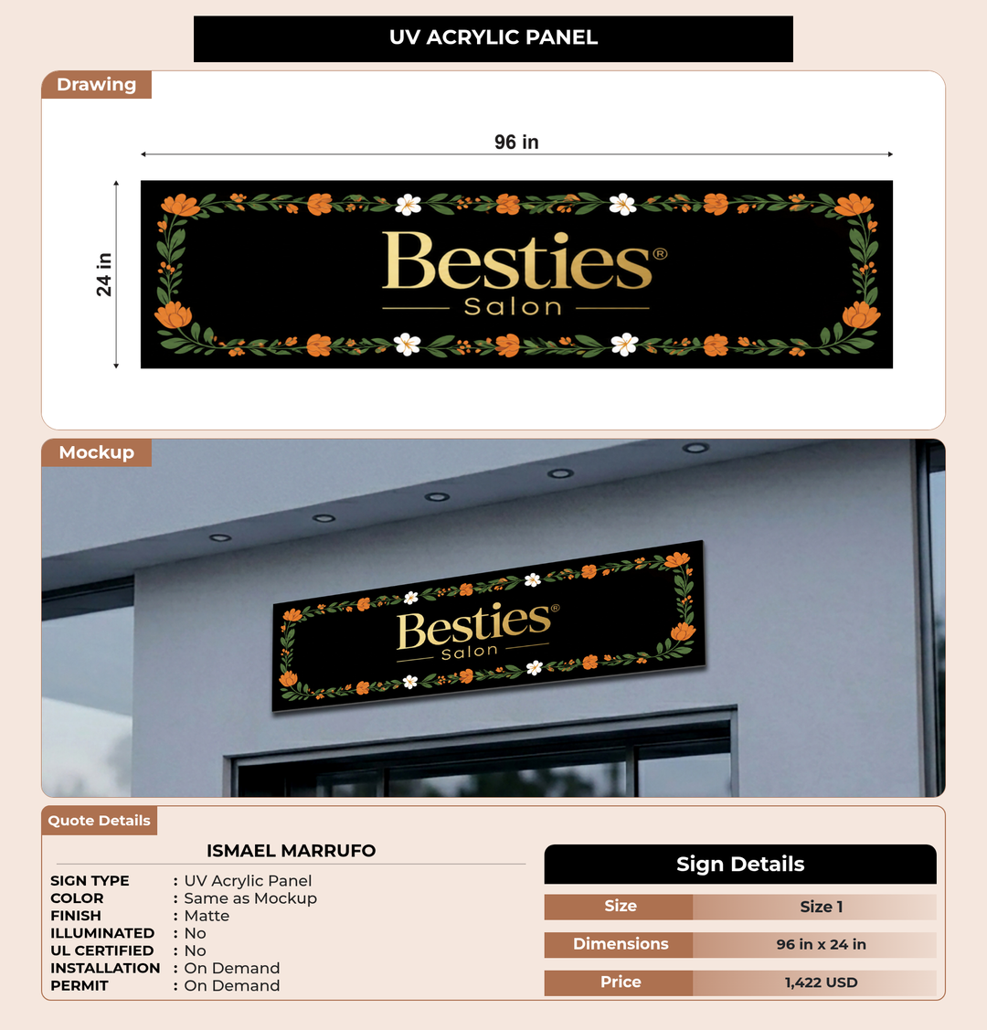 CUSTOM MOCKUP SIGN FOR Ismael Marrufo