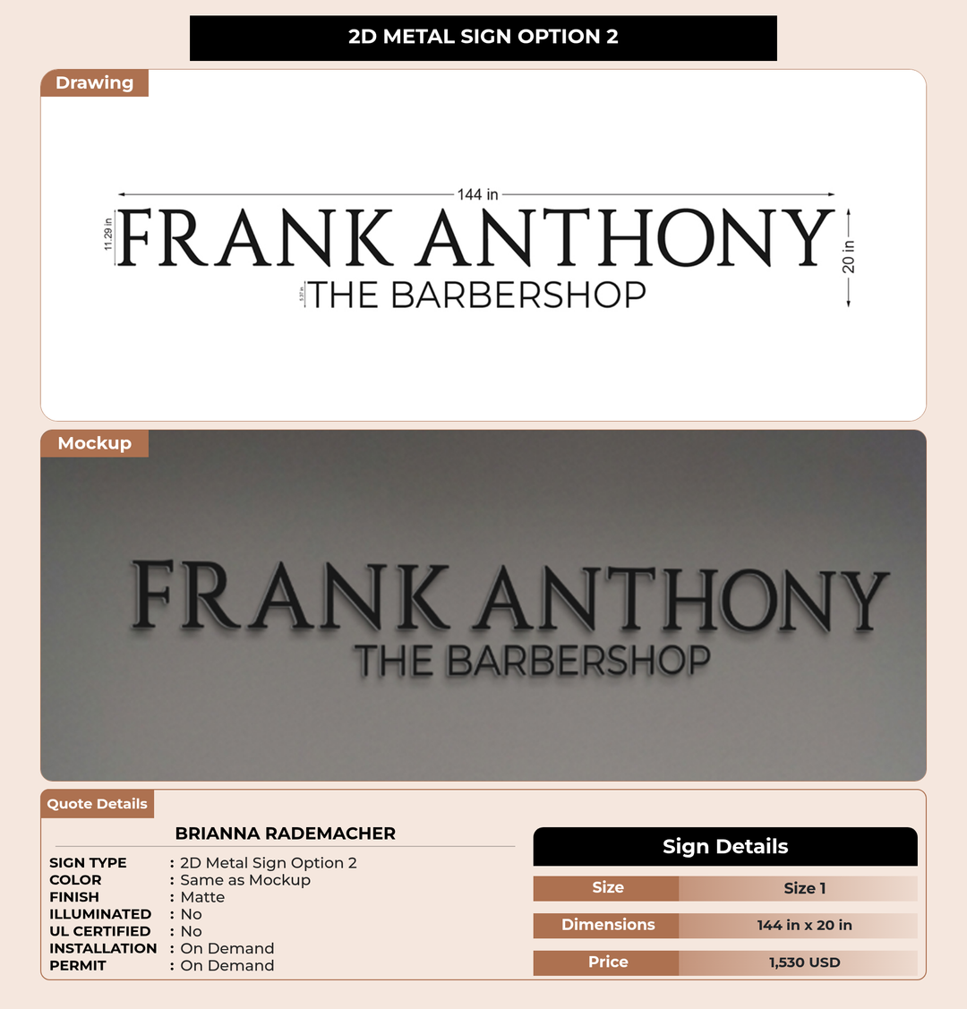 CUSTOM MOCKUP SIGN FOR brianna rademacher