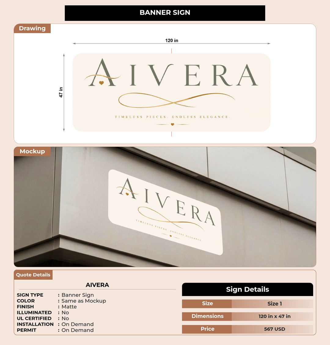 CUSTOM MOCKUP SIGN FOR Aivera