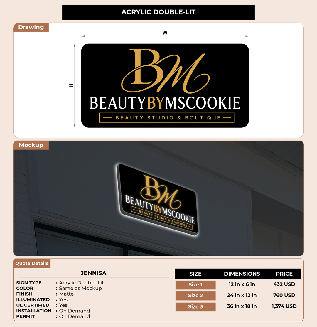 CUSTOM MOCKUP SIGN FOR Jennisa
