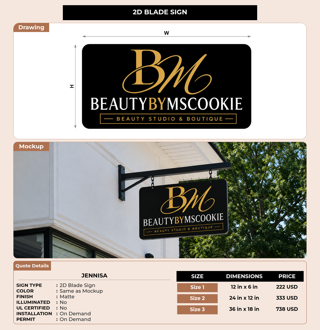 CUSTOM MOCKUP SIGN FOR Jennisa