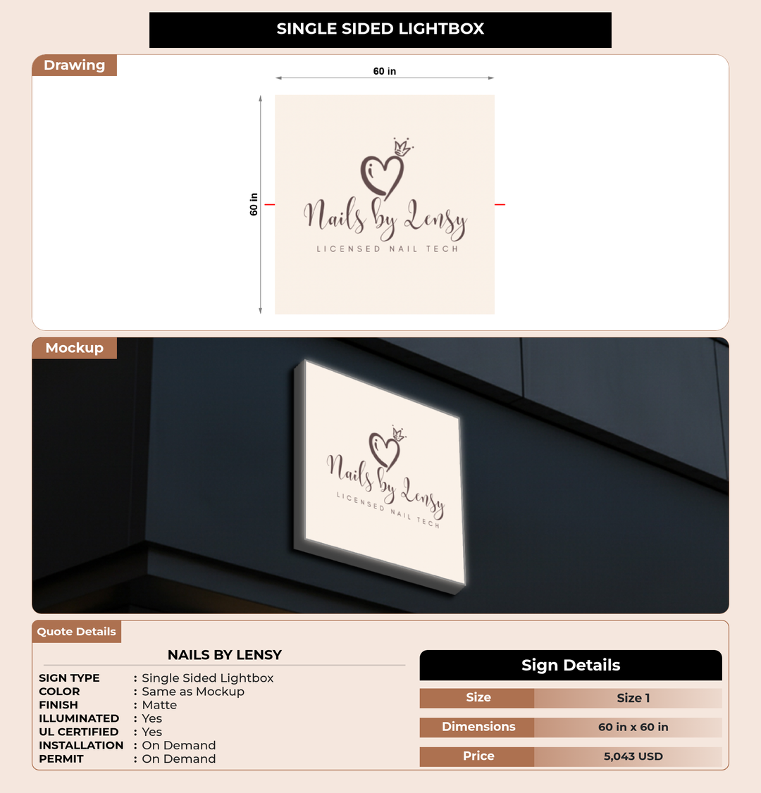 CUSTOM MOCKUP SIGN FOR Nails by Lensy
