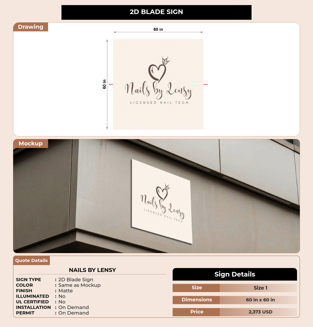CUSTOM MOCKUP SIGN FOR Nails by Lensy